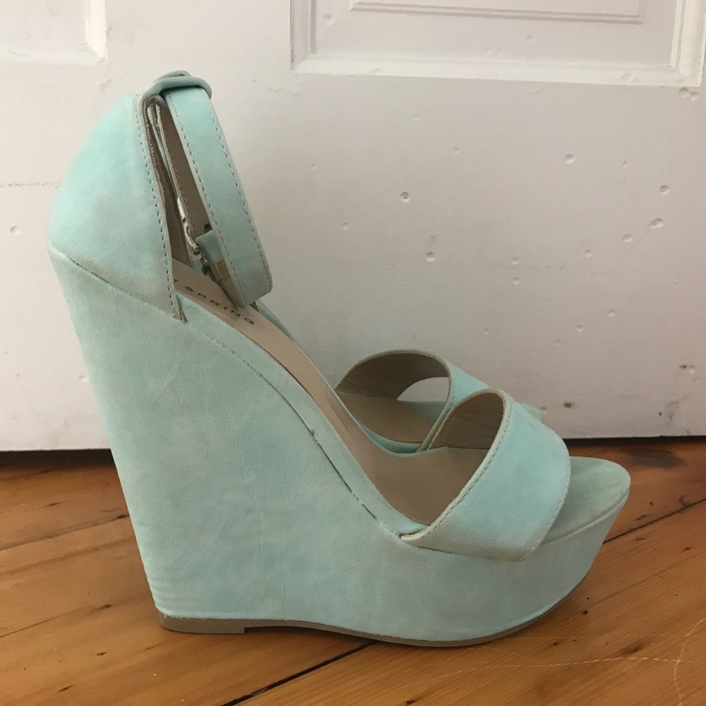Call It Spring, Size 8 Mint Blue Wedge Heels
